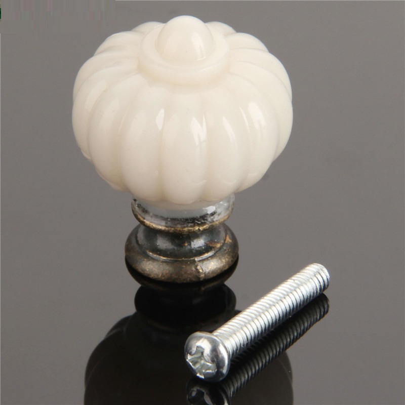 Furniture Hardware Accessories - 1Pc Acrylic Ivory White Pumpkin Cabinet