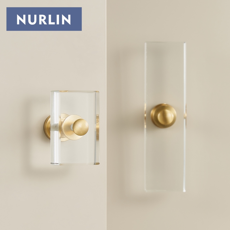 Furniture Hardware Brass - Nurlin Brass Acrylic Cabinet Drawer Wardrobe