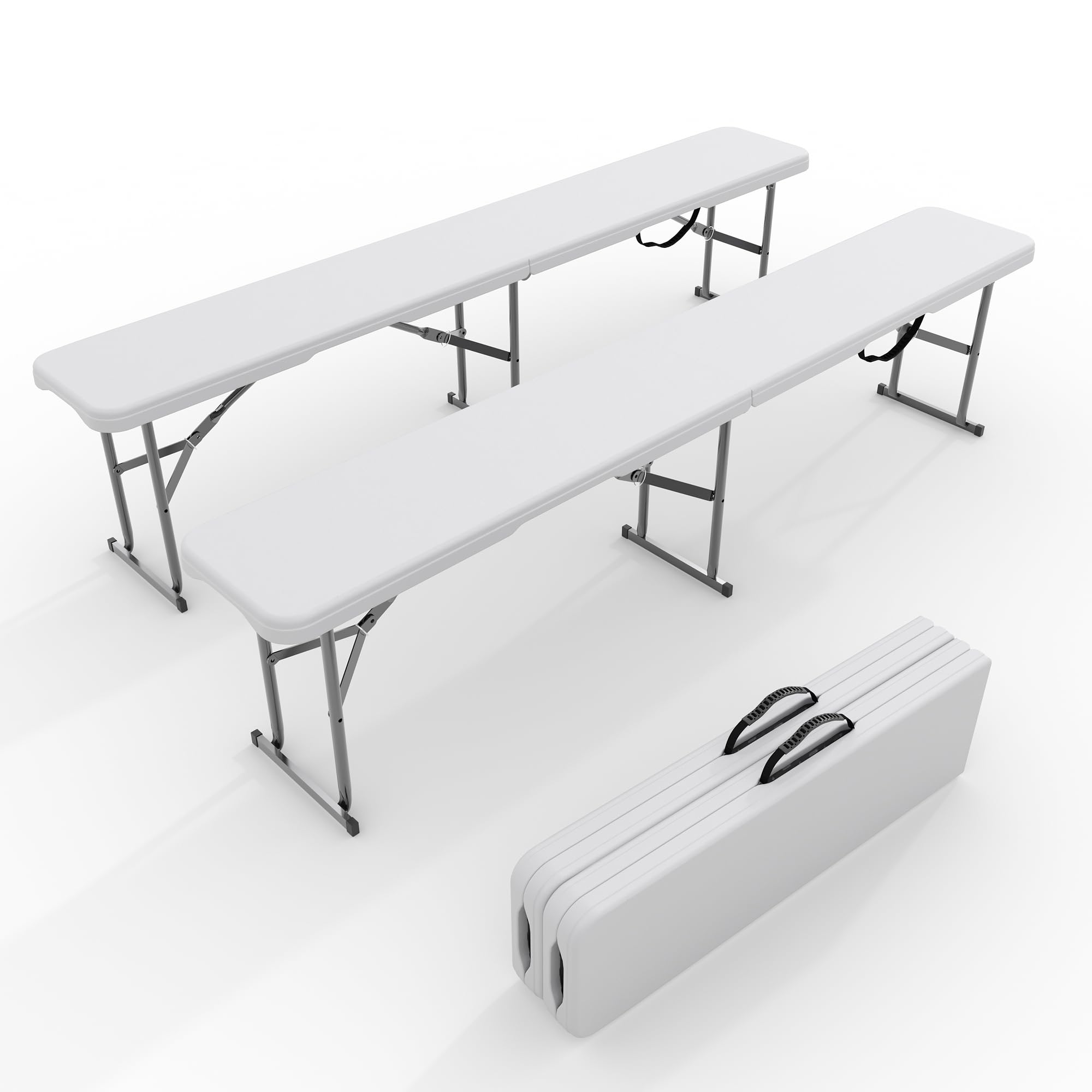 Furniture Hardware Brass - 2-Pack 6ft Folding Outdoor Bench -