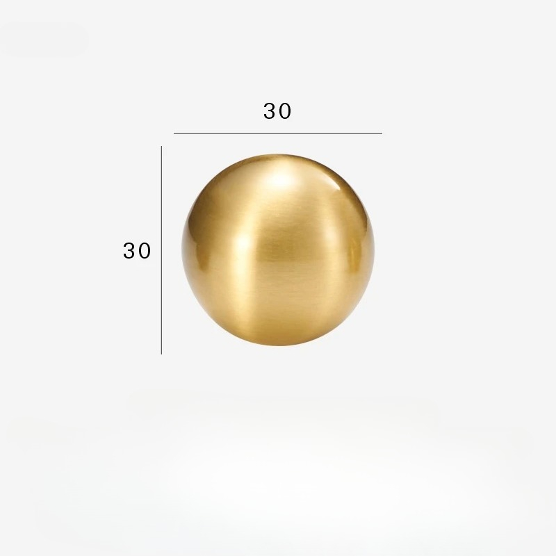 Furniture Hardware Brass - Brass Solid Ball Antique Brass Cabinet