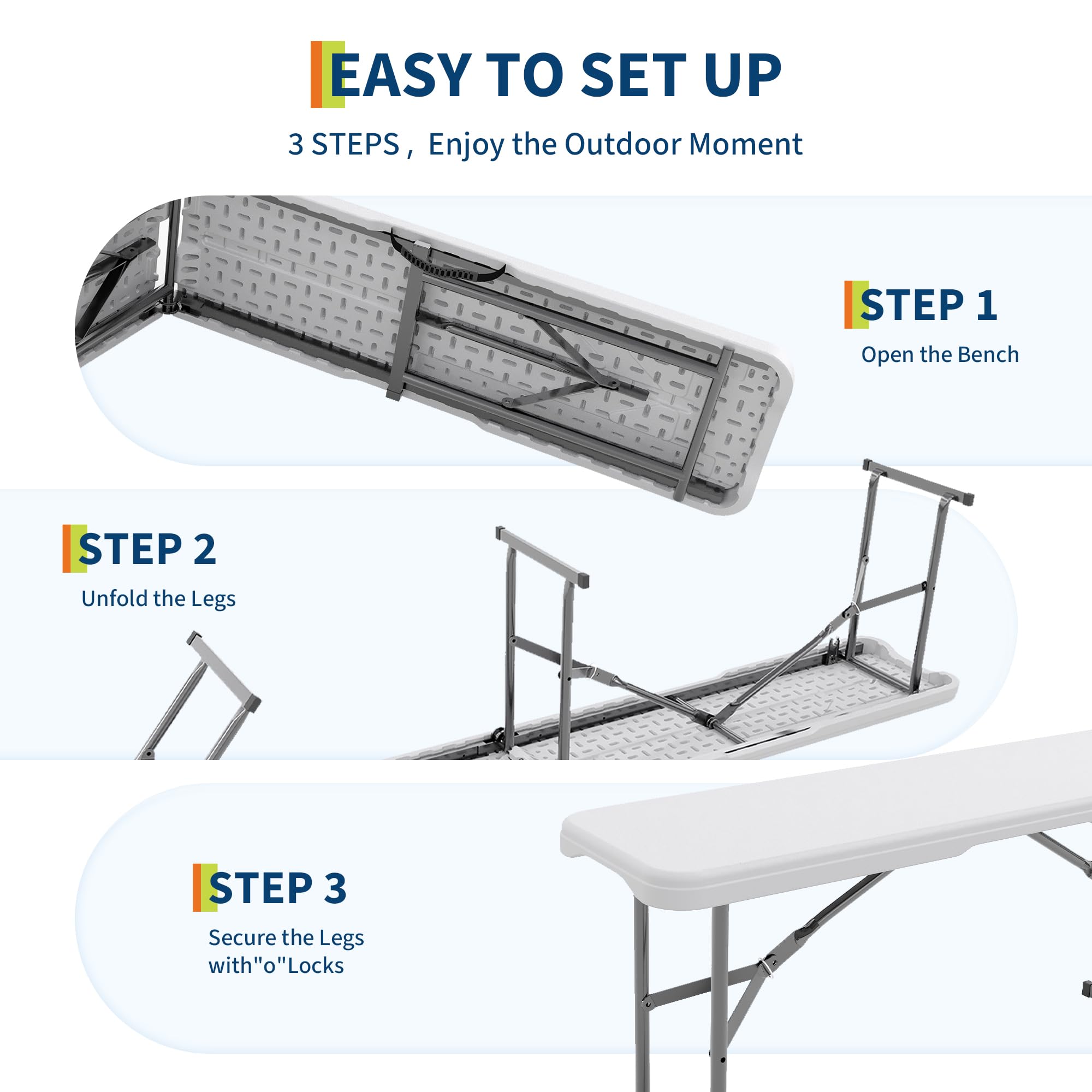 2-Pack 6ft Folding Outdoor Ben - Furniture Hardware Brass review and price