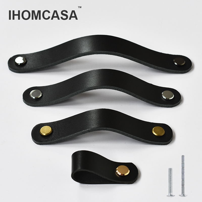 IHOMCASA Black Leather Knobs   - Restoration Hardware Furniture Used review and price
